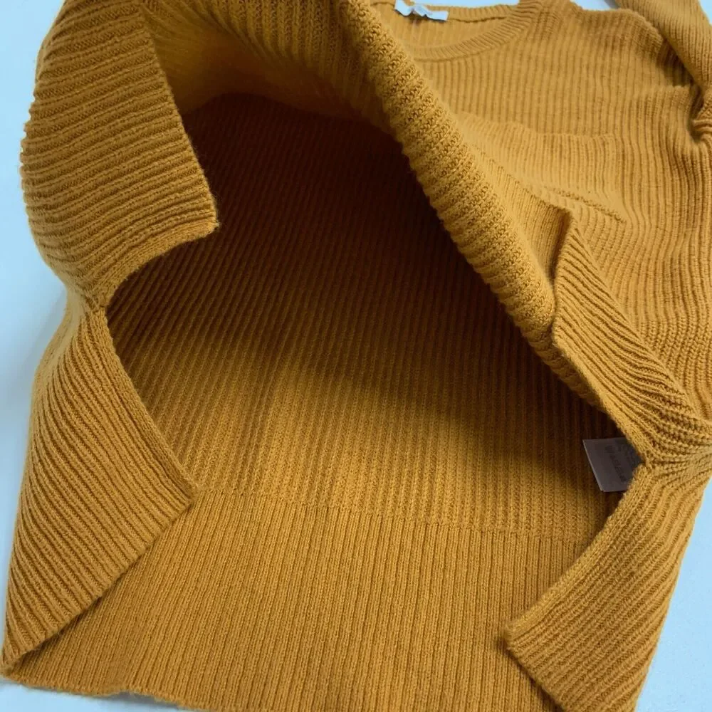 Madewell Sweater Womens XS‎ Extra Small Turmeric Thompson Pocket Pullover Boxy